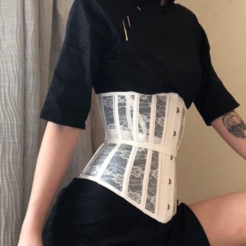 Women Gothic Corset Top Sexy Corset Underbust Curve Shaper Modeling Strap Slim Waist Belt Lace Corsets Bustiers Women Intimates