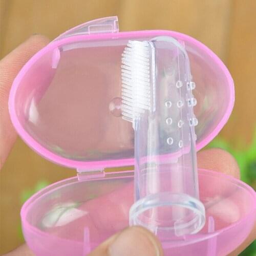 1pc/lot Childrens Toothbrush Finger Baby Toothbrush Deciduous Tooth Brush Baby Brush with Box