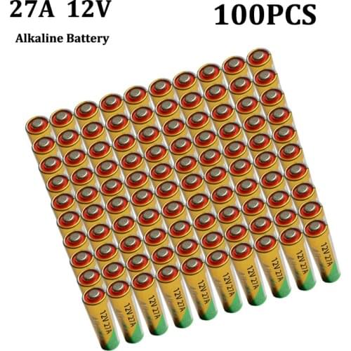 100x 12V 27A Alkaine Batteries G27A MN27 MS27 GP27A A27 L828 V27GA ALK27A A27BP K27A VR27 R27A For Doorbell alarm remote control
