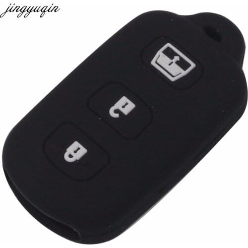 Jingyuqin 15ps Remote control shell Silicone Rubber Key Fob Case Cover For Toyota 4 Buttons