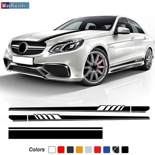 3 Pcs Car Hood Decal Edition 1 Side Stripes Skirt Sticker For Mercedes Benz E Class W212 E63 AMG S212 A207 C207 E250 E300 E350