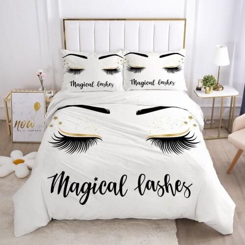 Luxury Duvet/Quilt/Comforter Cover Set Bed Linens Bedding Sets Pillow case King Queen Full Twin Size 3D Lash Design Home Textile