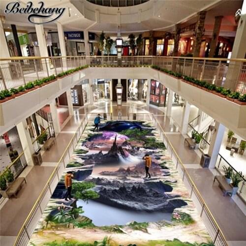 Beibehang Custom large-scale 3D floor three-dimensional game scene at home to paint the living room 3d floor decoration painting