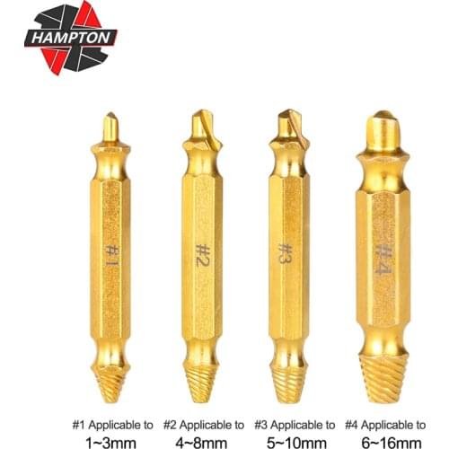 4pcs Damaged Screw Extractor Easy Out Speed Out Broken Bolt and Screw Remover Tool Drill Bit Set Broken Bolt Remover