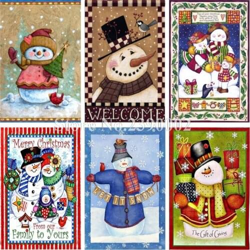 5D DIY Diamond Painting Christmas Snowman And Snow Woman Full Rhinestone Cross Stitch Diamond Mosaic Embroidery Christmas Gift