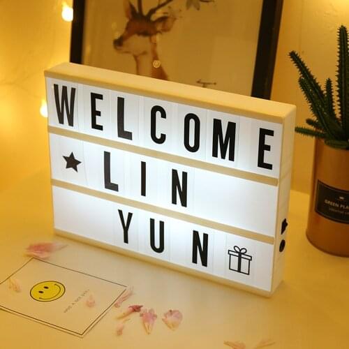A4 A5 A6 Size LED Combination Box Light USB/Battery Powered DIY Letters Card Night Light Lightbox Cinema Lightbox