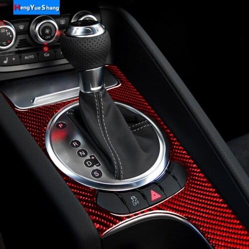 For Audi TT 2008-2014 Car Interior Accessaries Carbon Fiber Sticker Gear Shift Headlight Switch Panel Decals Auto Styling