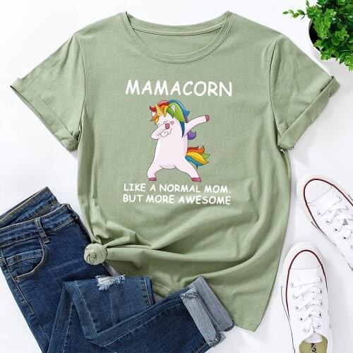 Aunticorn Like A Normal Aunt But More Awesome T-Shirt 100%Cotton Ladies Graphic Tee Shirt Kawaii Tops Summer Mujer Camisetas