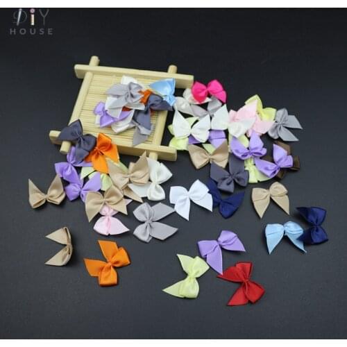 50Pcs Cute Satin Ribbon Bows DIY Craft Supplie Christmas Party Decor Gift Packing Bowknots Sewing Headwear Accessories Appliques