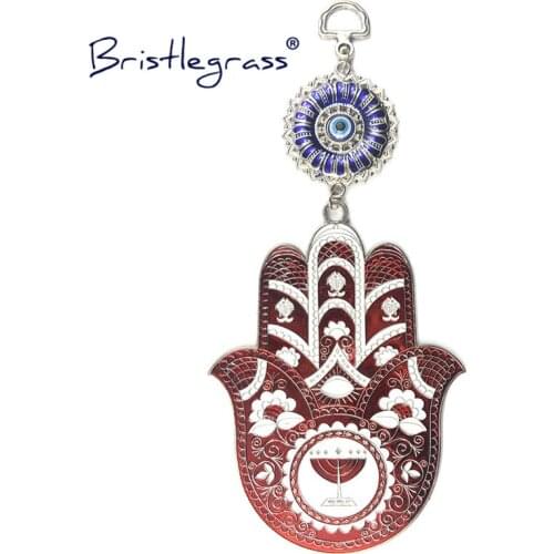 BRISTLEGRASS Turkish Blue Evil Eye Red Hamsa Hand Flower Amulets Lucky Charm Car Wall Hanging Pendants Blessing Protection Decor