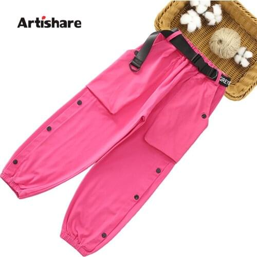 Pants For Girls 2021 New Girl Cargo Pants Children Casual Sport Pants Kids Spring Autumn Kids Clothes Girls