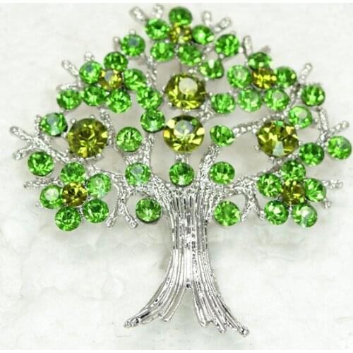 Christmas gift pins Green Rhinestone Tree Pin brooches Fashion brooch C900 K