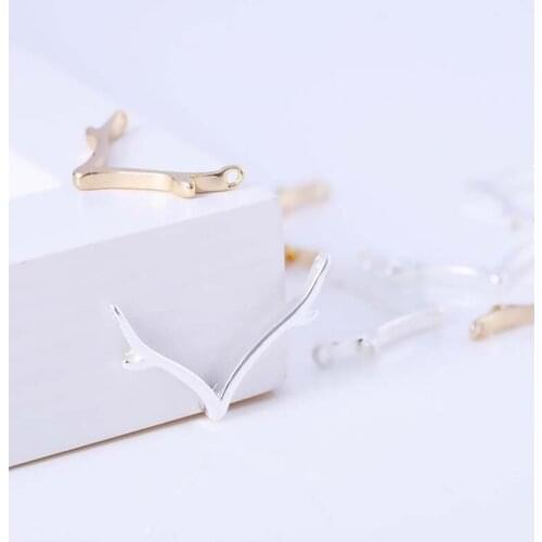 Necklace composition found creative creation simple antler pendant gold, silver diy making accessories