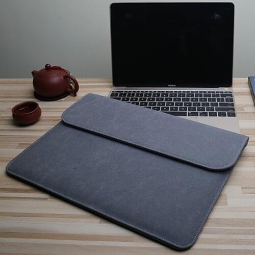 Laptop Sleeve Bag For Macbook Air Retina 13 12 New Pro 13 15 inch 2018 Touch Bar PU leather Case For Xiaomi 12.5 13.3 15.6 Cover