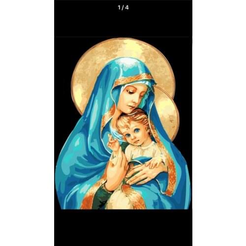 DIY Digital Painting By Numbers West Madonna oil painting mural Kits Coloring Wall Art Picture Gift frameless