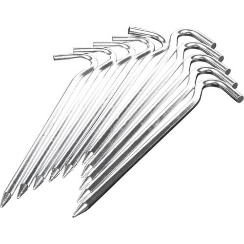 18cm long metal tent pegs heavy duty ground camping / gazebo / tent / awnings, 10 pegs