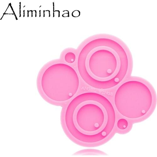 DY0545 Shiny 4 Way Circle shape Earrings DIY Epoxy Silicone Molds DIY Epoxy Resin Mould Jewelry Tools