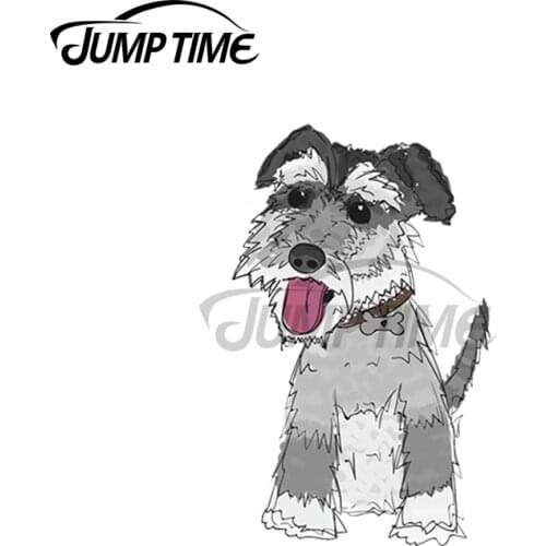 JumpTime 13 x 3.3cm For Mini Schnauzer Dog Car Sticker RV Refrigerator Decal Personality Surfboard Motorcycle Vinyl Car Wrap