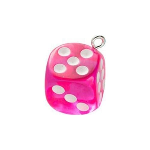 Cute Women Dangle Earring Colorful Transparent Dice Charms Jewelry Findings Handmade Pendant Jewelry Making Gift