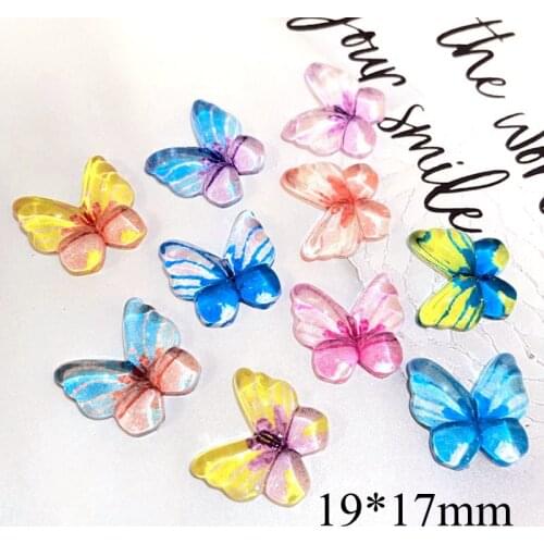 20Pcs NEW 19*17mm Simulation Mini Butterfly Flat back Resin Cabochons Scrapbooking DIY Jewelry Craft Decoration Accessorie