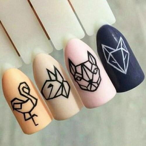 Fashion Nail Sticker Floral Feather Drawing Nails Sticker Decal Accessories DIY Manicure Salon Tools