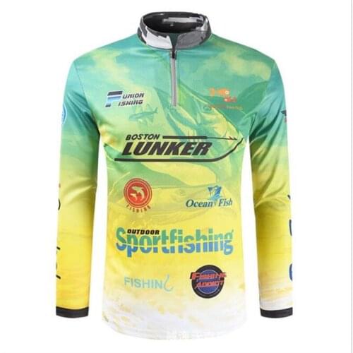 Men women stand collar sleeves Fishing Clothes Anti UV50+ Breathable Quick drying Fishing Jerseys Professional Fishing Shirt