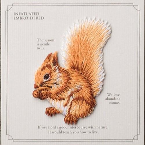 Squirrel Animal Cartoon Iron On Patch DIY Applique Badge Embroidery Patch Anime Patches Fabric Appliques Clothing Accessories
