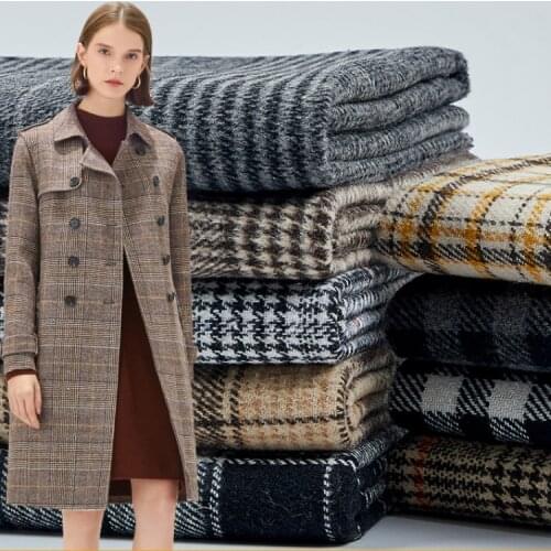 50x150cm Autumn Winter Thick Woolen Cloth Fabric British style Plaid Woolen Tweed Suit Coat Dress DIY Apparel Sewing Fabric