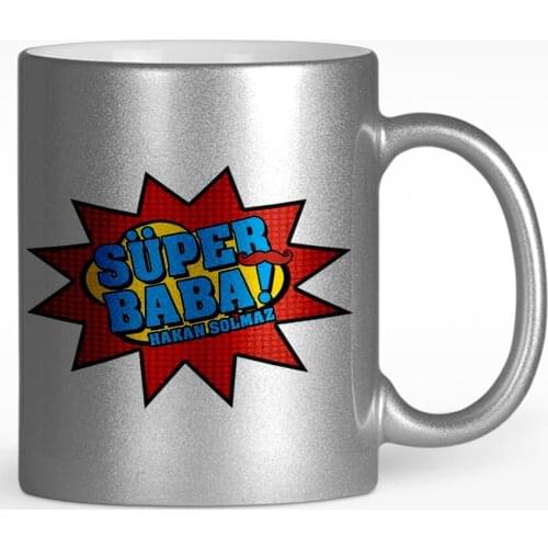 Personalized Super Dad Design Silver-Gilt Mug Cup-4