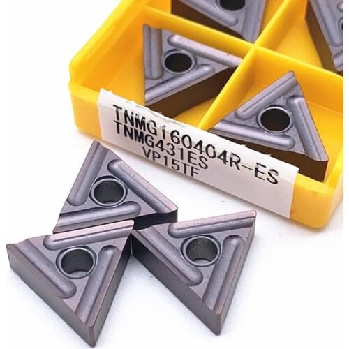 10PCS TNMG160404R ES VP15TF US735 TNMG160408R ES VP15TF US735 Carbide Inserts External Turning Tool Metal Turning Tools
