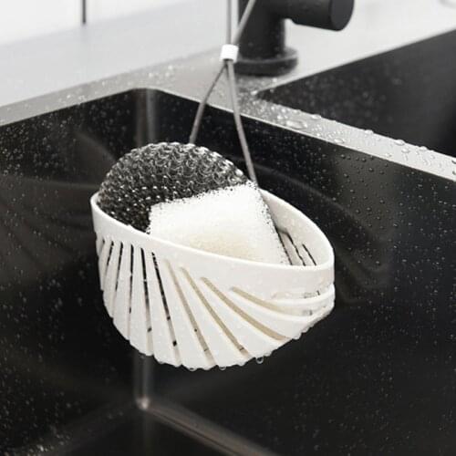 Adjustable Snap Sink Soap Sponge Holder Storage Drain Rack Kitchen Hanging Drain Basket Rack Holder Shelf Bathroom Organizer