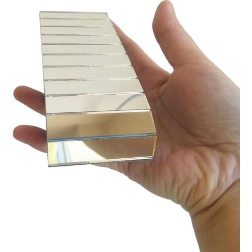 New Arrive Self-Adhesive Rectangular Mirrors Mosaic Tiles ,Roll Real Glass Craft, 4/8x2inch each ,141PCS one bag