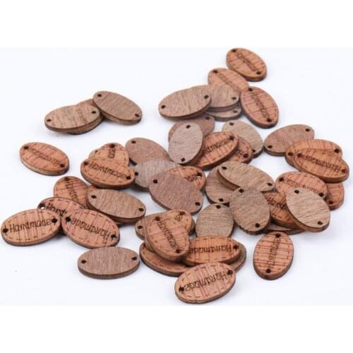 2holes Natural Wood Cube Buttons Handmade Letter Sewing Buttons for Home Decoration Scrapbooking Crafts DIY 50PCs 12x18mm