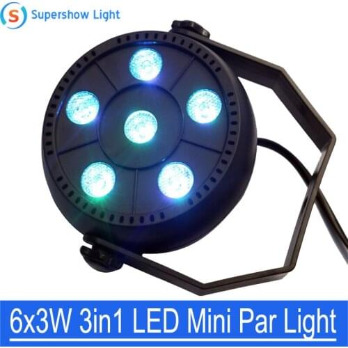 RGB LED Stage Par Light DJ Equipment 6X3W Mini Portable Disco Lights Lamp Voice Activated 18W for KTV Bar Party Wedding Lighting