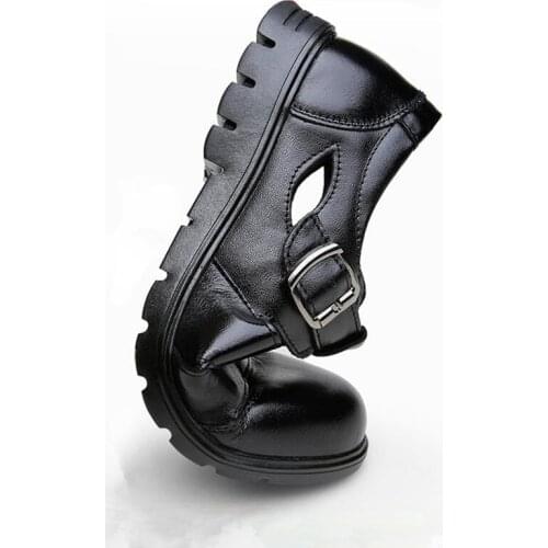 Men Sandals Genuine Leather Sandals Men Black Outdoor Breathable Fisherman Shoes Men Beach Casual Shoes Sandals Men Sneaker