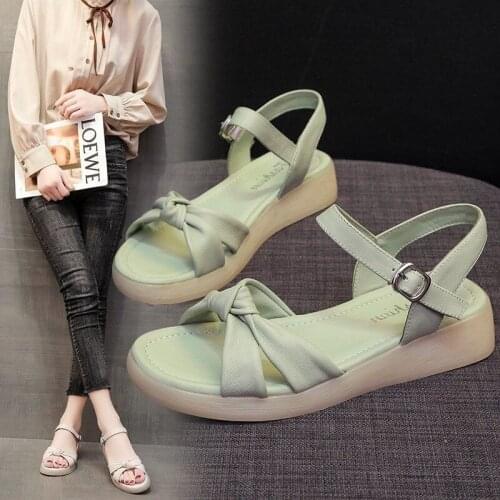 Woman Summer Shoes Slippers Sandals 2021 Female Sneakers Rare Wedge Sandal Spring Slides Girl Child Flats Green Sandals