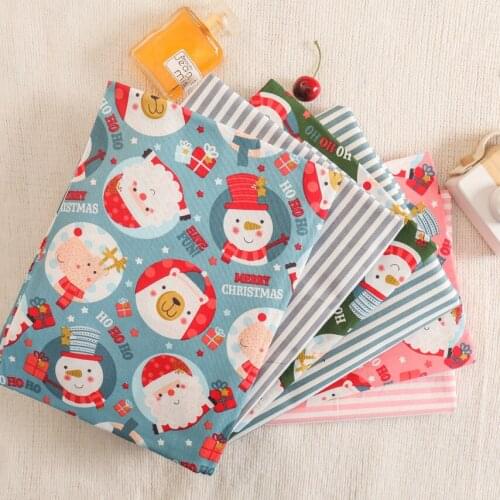 160x50cm Printed Red Green Christmas Snow Tree Twill Cotton Fabric, Making Home Decoration Gift Wrap Cloth