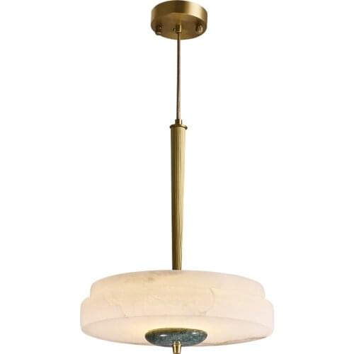 Nordic Copper Marble Light Restaurant Marble Pendant Lights Classical Modern Minimalist Chinese Round Hanging Lamp Study Bedroom