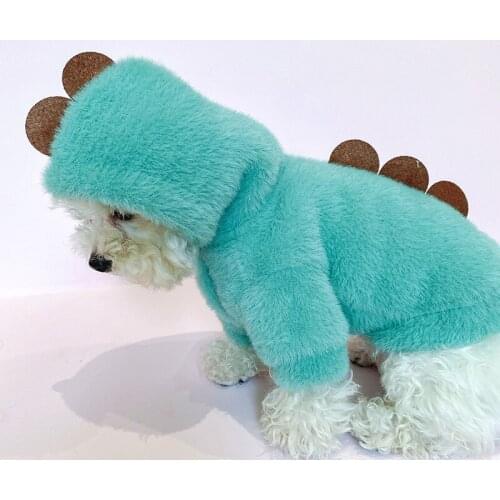 Cartoon Dog Dinosaur Hoodies Winter Pet Sweater Coat Warm Dog Clothes Garment Puppy Costume Yorkshire Maltese Pomeranian Poodle