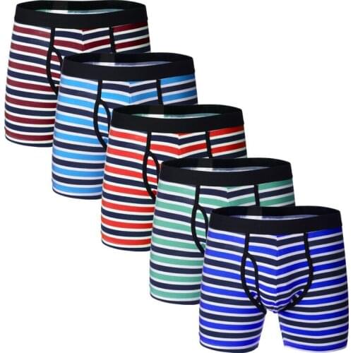 5Pcs/Lot Cotton Mans Shorts Boxers Stripe underpants Male Boy underwear Panties bermuda masculina bermuda masculina hombre new