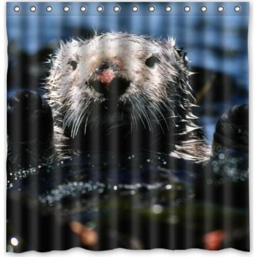 72"x72" Waterproof Shower Curtain Bathroom Curtain Sea Otter Eco-Friendly Bath Curtains Welcome Custom