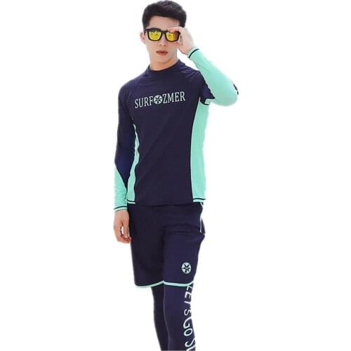 High Quality Surf Mens Rash Guard Fashion Swimwear Three-Piece Swimsuit