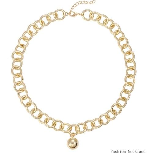 Women Necklace 2021 Trend New Fashion Asymmetric Thick Hollowed-out Clavicle Chain Jewelry Accessories Neck Chain For Women