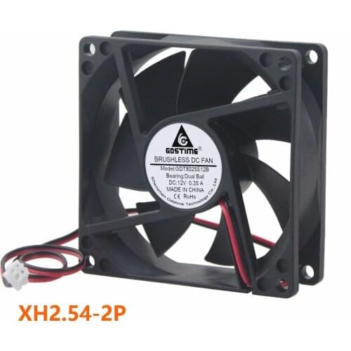 100 Pcs Gdstime DC 12V 80x80x25mm Ball Bearing 8cm Brushless PC Cooling Fan 80mm x 25mm Big Airflow High Speed 0.35A 8025