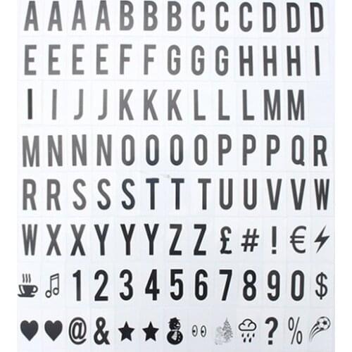 104pcs Cinematic Lightbox Replacement Letters & Numbers Signs black for A4 Light Up Letter Box Sign Message Board 65.4x35mm(LE