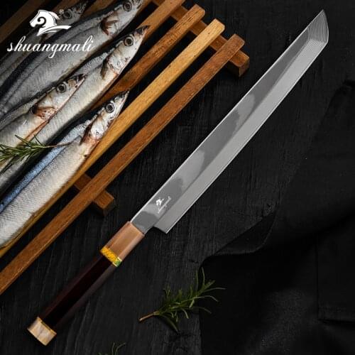 11 Inch Chef Sashimi Knife 33 Layer Damascus Steel Japanese Sushi Kitchen Knife Cooking Tools Filleting Salmon Fish Sushi Knives