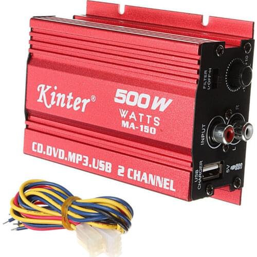 2 Channel Mini Hi-Fi Car Stereo Audio Amplifier MA-150 DC9-15V AMP Electrical DIY Amplifier for Speaker Auto Car Motorcycle PC