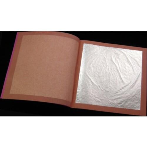 25 Sheets per booklet 85X85mm Pure Real Genuine Silver Leaf Foil 99.99% Silver for gilding funiture