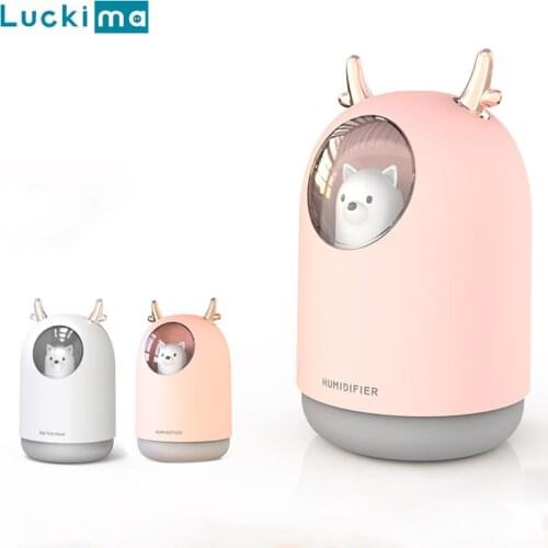 300ML Mini Bear Air Humidifier USB Aromatherapy Aroma Essential Oil Diffuser for Home Office Car Cool Mist Maker LED Night Light