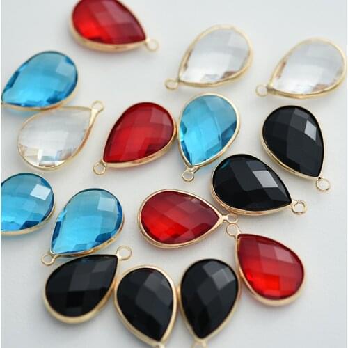 4 Pieces 21*13mm Shining Waterdrop Crystal Charms Pendant Jewellery Accessories For DIY Women Earrings Bracelets Gift